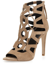 Rebecca Minkoff Roxie Caged Suede Sandal Taupe