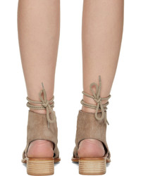 See by Chloe See By Chlo Beige Suede Lace Up Sandals