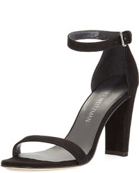 Stuart Weitzman Walkway 90mm Suede Ankle Wrap Sandal