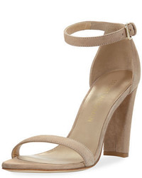 Stuart Weitzman Walkway 90mm Suede Ankle Wrap Sandal