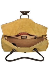 Buti Camel Suede And Leather Satchel Bag