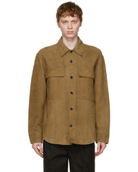President’S Beige Leather Suede Tack Jacket