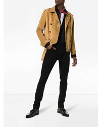 Saint Laurent Double Breasted Suede Jacket