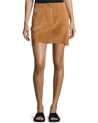 Helmut Lang Suede Mini Cargo Skirt Beige