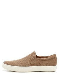 Vince Ace Perforated Suede Slip On Sneakers