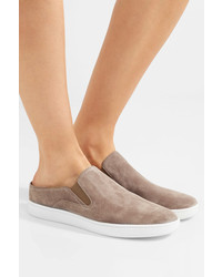 Vince Verrell Suede Slip On Sneakers Taupe