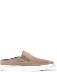 Vince Verrell Suede Slip On Sneakers Taupe