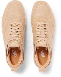 Nike Air Max 1 Royal Leather Trimmed Suede Sneakers