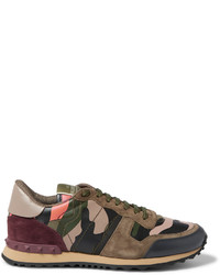 Valentino Leather Suede And Canvas Sneakers