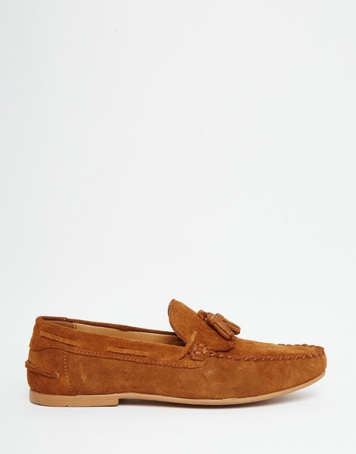 Asos Brand Tassel Loafers In Suede 68 Asos Lookastic 0982