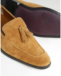 Asos Loafers In Tan Suede With Tassel