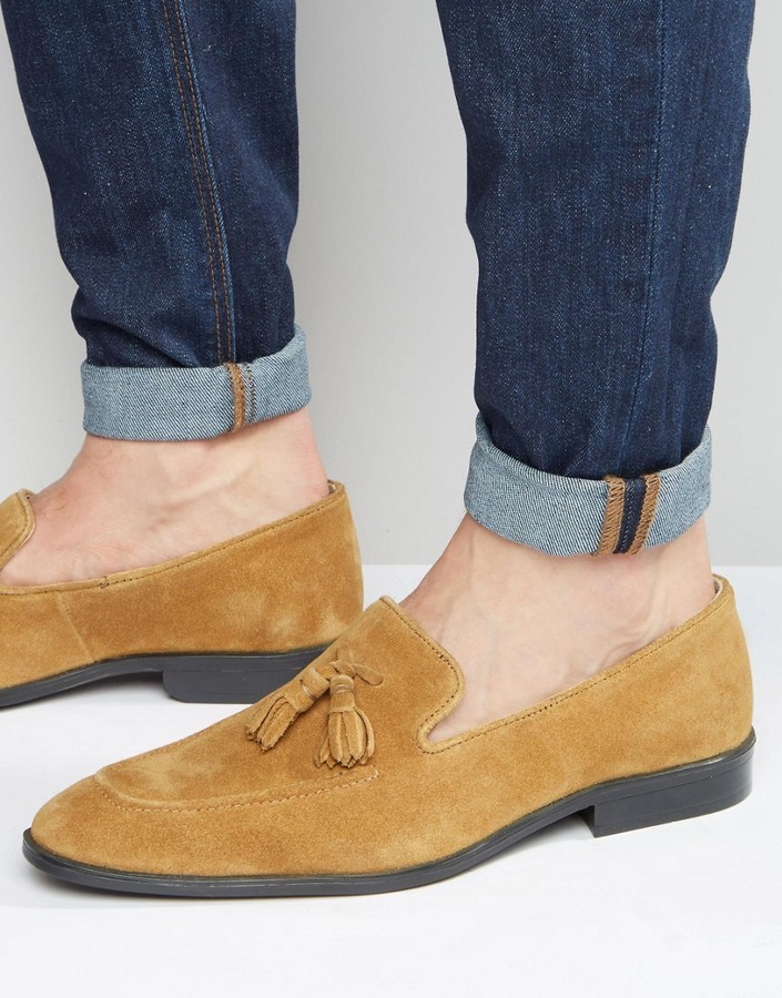 tan suede loafer