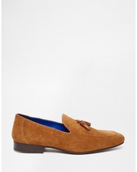 Red Tape Tassel Loafers In Tan Suede