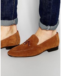 Red Tape Tassel Loafers In Tan Suede