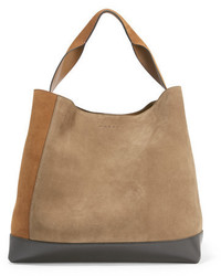 Marni Pod Suede And Leather Tote Tan