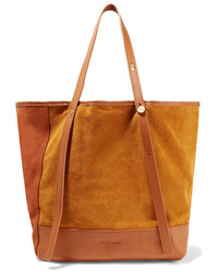 See by Chloe See By Chlo Andy Leather Trimmed Two Tone Suede Tote Tan