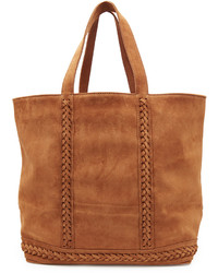 Vanessa Bruno Suede Tote With Braided Trims And Tassel