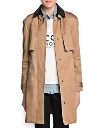 Mango Outlet Leather Appliqus Trench