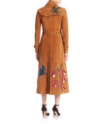 RED Valentino Suede Patch Trench Coat