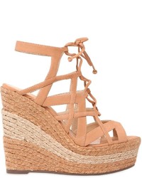 Schutz 130mm Suede Two Tone Rope Lace Up Sandal