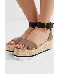 See by Chloe Suede And Leather Espadrille Platform Sandals