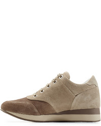 Max Mara Suede Sneakers With Small Wedge