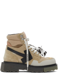 Off-White Beige Hiking Sneaker Boots