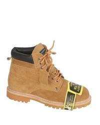Rockman Tan Suede Lace Up Oxford Steel Toe Boots
