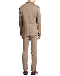 Atelier Scotch Slim Fit Double Breasted Stretch Cotton Suit