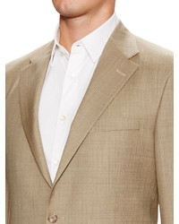 Hickey Freeman Tan Textured Wool Suit