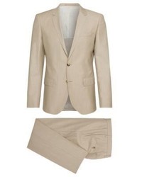 Hugo Boss Hugegenius Slim Fit Wool Silk Suit 38r Beige