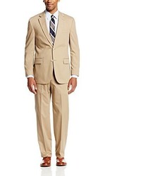 Palm Beach Boone Khaki Poplin Two Button Center Vent Suit