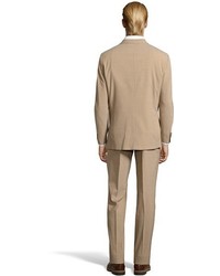 Tommy Hilfiger Tan Stretch Wool Blend 2 Button Vasser Suit With Flat Front Pants