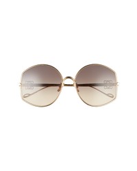 Loewe 60mm Round Sunglasses In Shiny Gold Gradient Smoke At Nordstrom