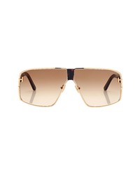 Tom Ford 66mm Gradient Shield Sunglasses In Srgldbrng At Nordstrom