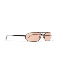 Balenciaga Agent Oval Frame Metal Sunglasses