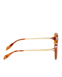 Alexander McQueen Aviator Piercing Sunglasses