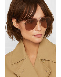 Alexander McQueen Aviator Style Acetate And Gold Tone Sunglasses