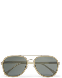 Dries Van Noten Aviator Style Acetate And Silver Tone Sunglasses