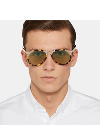 Prada Aviator Style Tortoiseshell Acetate And Gold Tone Sunglasses