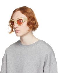Dries Van Noten Beige Linda Farrow Edition Cat Eye Sunglasses