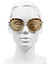 Sonix Birdie 60mm Oversize Sunglasses Brown Tort Amber Mirror