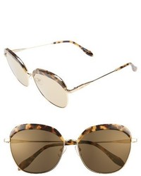 Sonix Birdie 60mm Oversize Sunglasses Brown Tort Amber Mirror