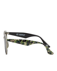 BAPE Black And Green Bs13002 Camo Sunglasses