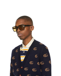Gucci Black And Yellow Gg0786s Sunglasses