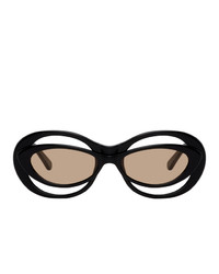 Martine Rose Black Bug Eye Cat Eye Sunglasses