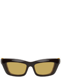 Bottega Veneta Brown Mitre Square Sunglasses