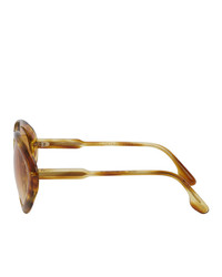 Victoria Beckham Brown Oversized Round Sunglasses