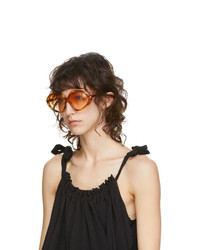 Victoria Beckham Brown Oversized Round Sunglasses