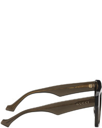Gucci Brown Transparent Acetate Sunglasses